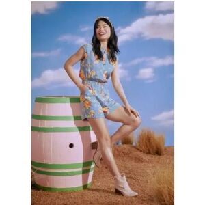 Modcloth Tennessee Rose Floral Short Romper